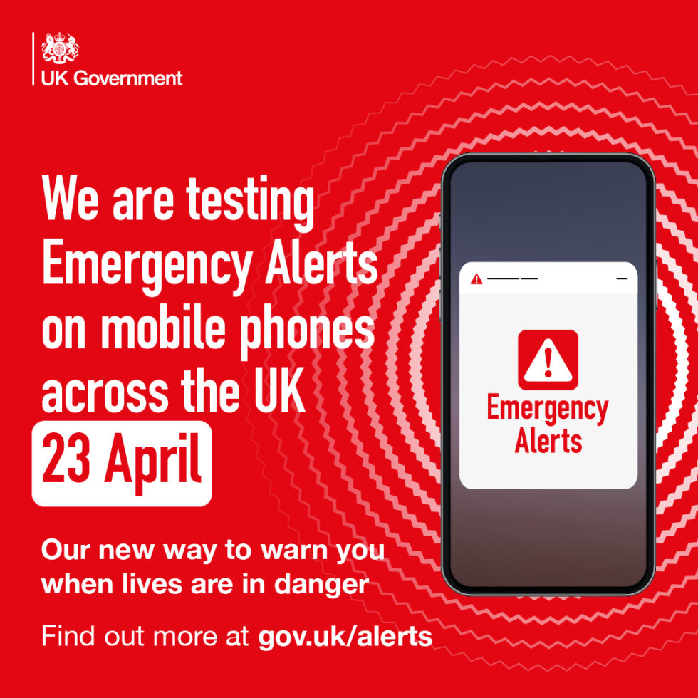 National Emergency Alert Testing Sun 23rd April Healeyfield Parish